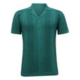 thumbnail image 3 of Large Shirts for Men, Xunlbb Knitted Short Sleeved Men's Fashionable Knitted Shirt Men's Casual Button Up Cardigan Short Sleeved Lapel Top/shirt, 3 of 8