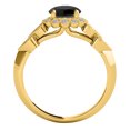 thumbnail image 5 of Mauli Jewels Engagement Rings for Women 1.15 Carat Black Diamond Halo Engagement Ring prong 14K Solid Yellow Gold, 5 of 7