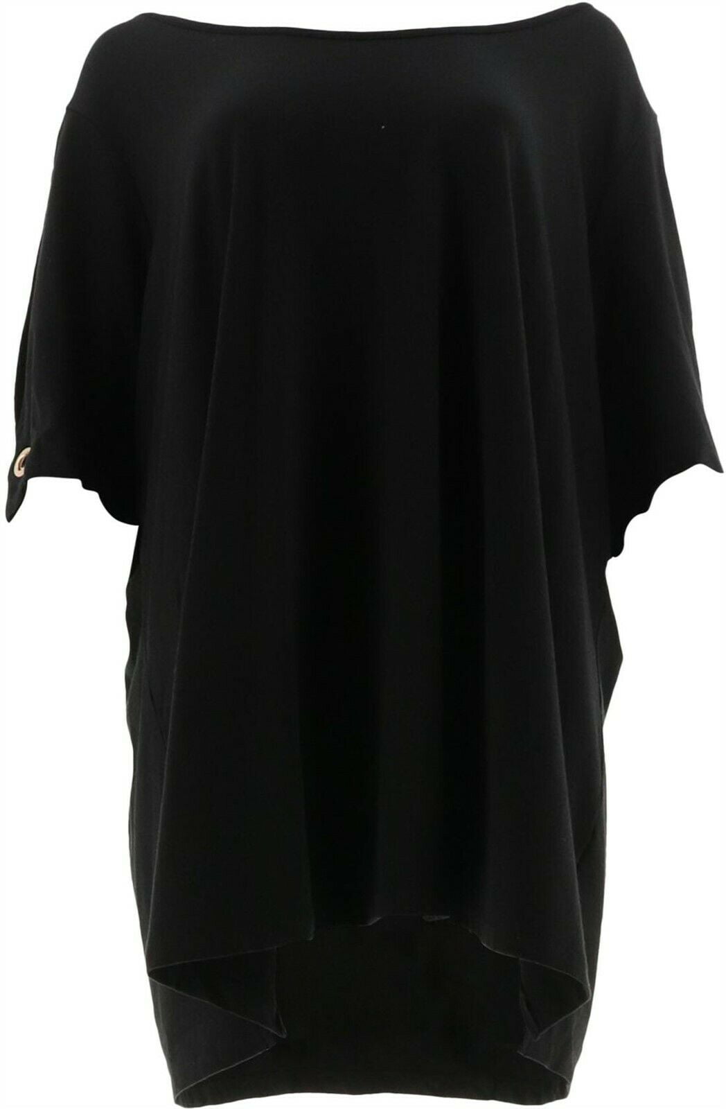 Belle Kim Gravel Black Knit Twist Hem Top Long-Sleeve T-Shirt New
