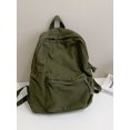 thumbnail image 2 of KKLDOGS Washed Canvas Casual Backpack, Soft Lightweight Daily Daypack, Large Capacity Travel Rucksack With Front Pocket, Simple Multipurpose Shoulder Bag, 2 of 4