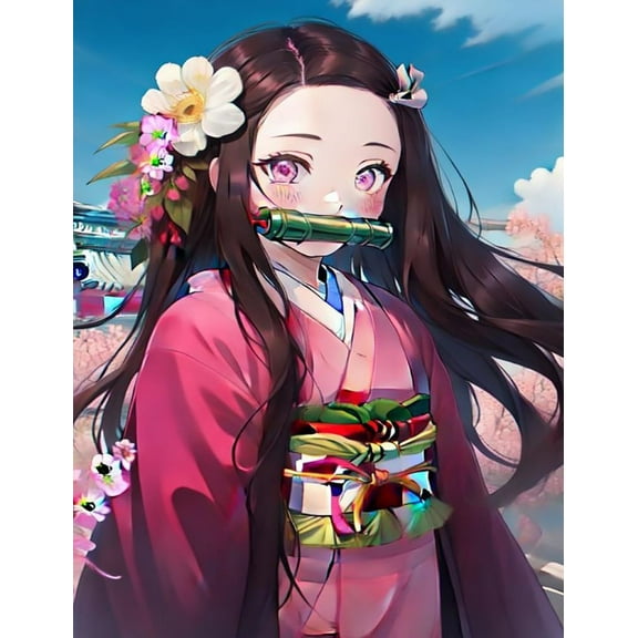 DIY 5D Diamond Art Kits for Adults Kids, Demon Slayer Paint by Diamonds Gem Painting Kits for Home Wall Decor 12x16 inch