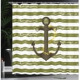 thumbnail image 3 of Ambesonne Striped Shower Curtain, Ship Life Anchor Chain Art, 69"Wx75"L, Olive Green, 3 of 4