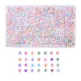 thumbnail image 2 of Rongfmy 1400 Pcs Perles Rondes Colorées Alphabet Lettres Motif Cœur Perles pour Bijoux, 2 of 9