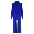 thumbnail image 4 of JFGHDG Pant Suits for Women Business Casual 2 Piece Outfits Dressy Open Front Blazer Jacket and Pants Set Blue 2XL, 4 of 4