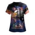 thumbnail image 6 of GEWSEY 4th Of July Scrub Tops Women Short Sleeve V Neck Fourth With Pockets Patriotic For Nurses Holiday Scrubs (Dark Blue, M), 6 of 6