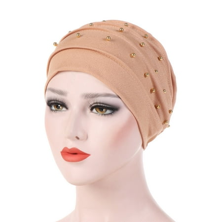 Fashion Women Beads Beabie Cap Hijab Hat Muslim Ruffle Cancer Chemo Cap Turban Hat Ladies India (Best Micro Cap Stocks In India)