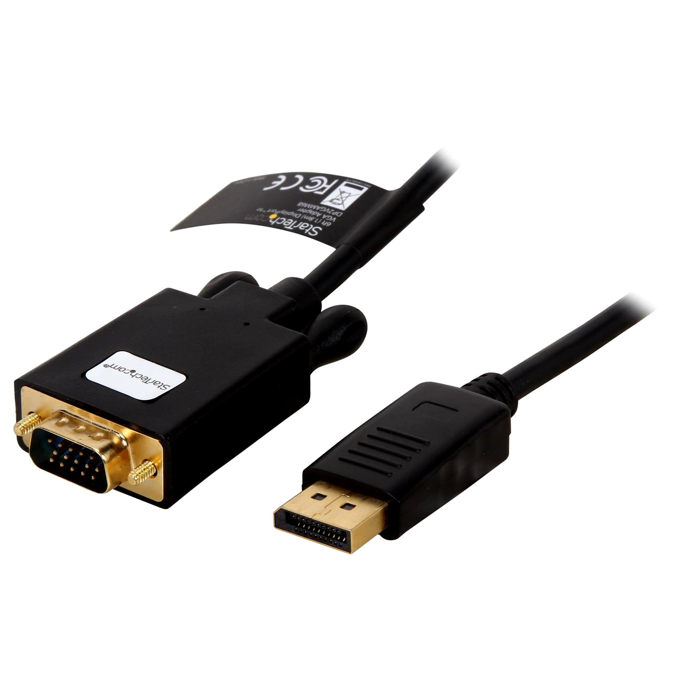 StarTech.com 6 ft DisplayPort? to VGA Adapter Converter Cable - DP to VGA 1920x1200 - Black