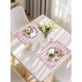 thumbnail image 5 of Easter Bunny Placemats Set of 6, Spring Easter Eggs Chick Floral Pink Check Placemats for Dining Table, Place Mats for Kitchen Tabletop, Waterproof Wipeable Dining Table Mats Set, 5 of 9