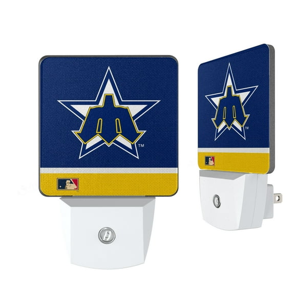 Seattle Mariners Throwback Logo Stripe Design Nightlight 2-Pack