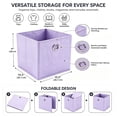 thumbnail image 3 of Dailivio Collapsible Fabric Cube Storage Bins (10.5" x 10.5"), Storage Cubes Organizer Bin with Handles for Clothes, Lavender Purple, 2 Pack, 3 of 8