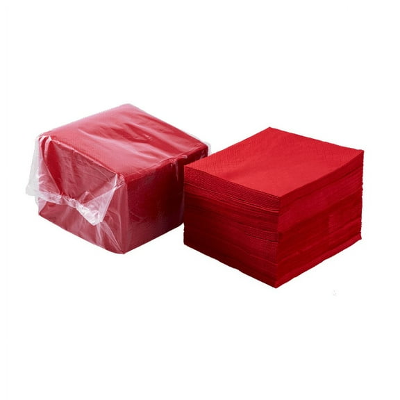 Karat [1000 ct - 4.75 x 4.75] Red Cocktail Napkins - 2-ply Beverage Napkins - 9.5 x 9.5 Unfolded