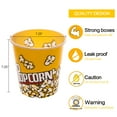 "Retro Style Reusable Popcorn Holders Tub, 3 Pack Plastic Containers for Movie Night, 7.1"" Tall