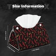 thumbnail image 6 of Goofa Hot Chili Pattern Triangle Square Tissue Box Cover, Modern PVC Leathe Facial Paper Holder,Decorative Holder/Organizer for Bathroom Vanity Countertop, 6 of 9