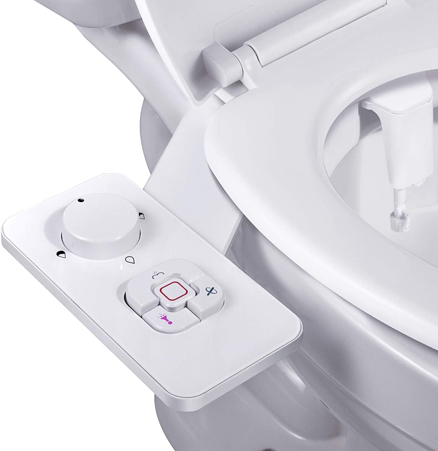 58bh Toilet Seat Bidet Dual Nozzle,Self Cleaning Nozzle Bidet Sprayer Set with Tube and T-Shaped Knot,Non Electric Bidet Toilet Attachment