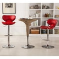 thumbnail image 3 of Roundhill Masaccio Cushioned Leatherette Upholstery Airlift Adjustable Swivel Barstool with Chrome Base, Set of 2, Multiple Colors Available, 3 of 8