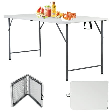 GlimmerGrove 6t Folding Table Sturdy Outdoor Folding Table Perfect for Camping Picnics Parties Durable Foldable Table with Easy Setup Ideal Portable Folding Tables
