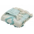 thumbnail image 3 of HomeRoots 516538 Woven Cotton Checkered Throw Blanket, Blue & White, 3 of 5