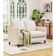 thumbnail image 6 of Welzona 51" Corduroy Loveseat Sofa, Small 2-Seater Couch for Small Spaces, Tool-Free Assembly, Off White, 6 of 8