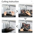 thumbnail image 5 of Yayeee Faucet Mat for Kitchen Sink 14.7" Diatomite Long Splash Guard Pad, Black Floral Pattern, 2 Pack, 5 of 7