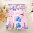 thumbnail image 5 of Manfei Cartoon Alphabet E Print Queen Sheets,Kawaii Butterfly Queen Sheet Sets,Multicolored,4-Piece, 5 of 6