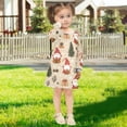 thumbnail image 5 of Girls' long-sleeved dress Gnome Snowflake Christmas Tree Girls' A-line dress with ribbed cuffs Soft and comfortable, 5 of 6