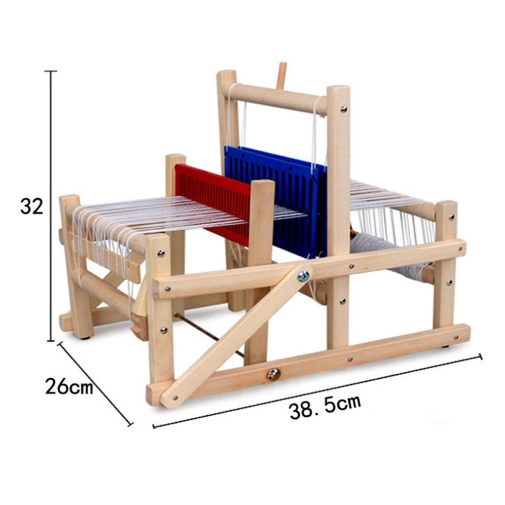 FVDPWYE DIY Multifunctional Hand Knitting Machine Wooden for Preschool Fine Motor Skills