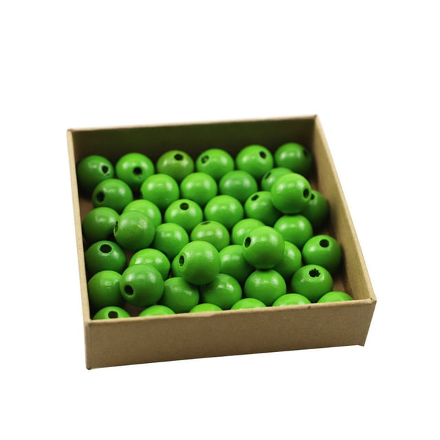 Transemion 100 Pièces Bois Entretoise Perles avec des Trous Pendentif Léger Charmes Accessoires de Mode Ronde Perle Ensemble Faire Trouver Vert 1Set