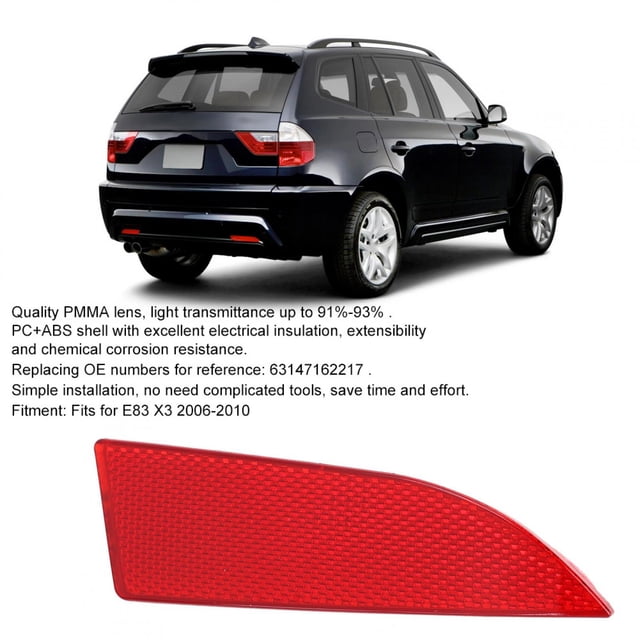 Zaqw Rear Bumper Reflector,Rear Bumper Left Reflector Light Lens 63147162217 Fits for E83 X3 2006-2010,Rear Light Reflector