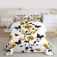 thumbnail image 2 of Homewish Country Flower Floral Bedding Comforter Set,Spring Garden Black Butterflies Twin Comforter Sets,Yellow White Black Bedding Set For Men Women,Ultra Soft Home Decor,2 Pieces, 2 of 8
