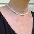 thumbnail image 2 of K-KED 6mm Selenite Stone Beads Necklace Satin Crystal Dainty Choker 14-36"-24 in, 2 of 6