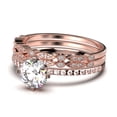 thumbnail image 4 of Dazzling Art deco 1.75 Carat Round Cut Diamond Moissanite Engagement Ring, Wedding Ring, Two Matching Band in 925 Sterling Silver With 18k Rose Gold Plating Gift For Girlfriend, 4 of 4