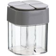 thumbnail image 1 of Contenedor para condimentos, salero y pimentero transparente de 4 compartimentos para cocina, viajes, barbacoas al aire libre, 1 of 3