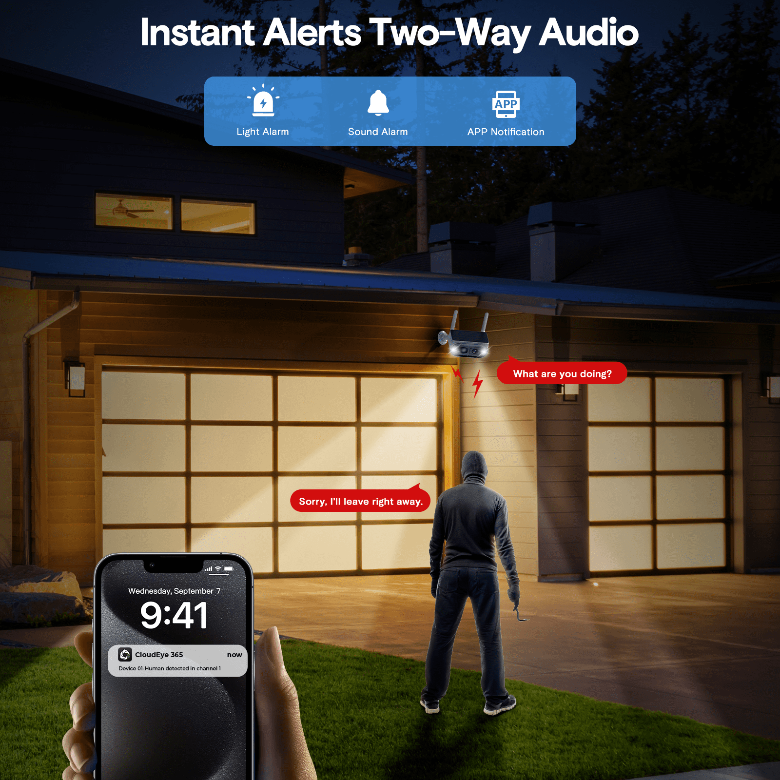 TOGUARD SC51 10CH 4MP Solar Wireless Security Camera System Outdoor with NVR, CCTV Camera Security System HDMI Output