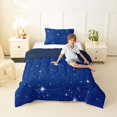 thumbnail image 4 of Manfei Glowing Stars Twin Comforter Sets,Boys Friendly Style Bedding Set,Dark Blue White,Navy Blue Reversible,2pcs,1 Comforter and 1 Pillowcase, 4 of 7