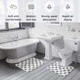 thumbnail image 6 of Black Dandelion Bathroom Rugs Set Farm Flowers Plant White Theme Non Slip Absorbent Soft Bath Mats 3 Piece Set with Bathroom Rug, U-Shaped Floor Mat, Toilet Seat Cover Small Size, 6 of 9