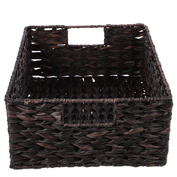 NIAIZEK Table Organizer Basket Black Rattan Storage 1Pcs Household Users Kitchen