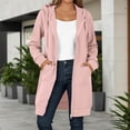 thumbnail image 2 of Women Long Zip Up Hooded Tunic Jacket, Oversized Double Fleece Long Sleeve Pocketed Hoodie for Fall Winter Casual Daily (RD2/L), 2 of 4