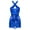 Royal Blue, variant on TiaoBug Women Sequins Tassel Latin Jazz Dance Dress Criss Cross Back Leotard Tango Ballroom Bodysuit Red S