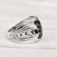 thumbnail image 5 of Snowflake Obsidian Mans Ring, Natural Snowflake Obsidian, Crescent Moon, Silver Jewelry, 925 Silver Ring, Gift, Heavy Mens Ring, Arabic Design, Ottoman Style Ring, Christmas, Turkey Mens Signet Ring, 5 of 6