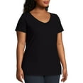 thumbnail image 2 of Just My Size Women's Plus Size Slub Shirred V-Neck, 2 of 5