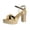 Gold, variant on Women's Metallic High Heels Dressy Sandals Ladies Stylish Leather Platform Chunky Block Heeled Dress Pumps Summer Shoes for Bride Wedding Festival Silver Size 9