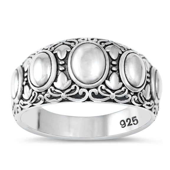 Fashion Vintage Bali Ring .925 High Polished Sterling Silver Band Jewelry Female Male Unisex Size 9