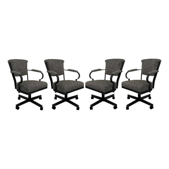 Set of 4 - Miami Swivel Metal Caster Chairs on Reading Base