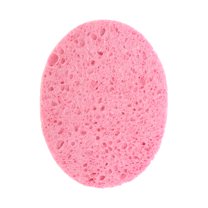 Unique Bargains 1 Pc Reusable Facial Sponges Oval for Removing Dirt 4.53"x3.66"x0.39" Pink