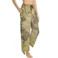 thumbnail image 2 of Uemuo Vintage World Map Pattern Women's Wide Leg Palazzo Lounge Pants with Pockets Light Weight Loose Comfy Casual Pajama Pants-Medium, 2 of 9