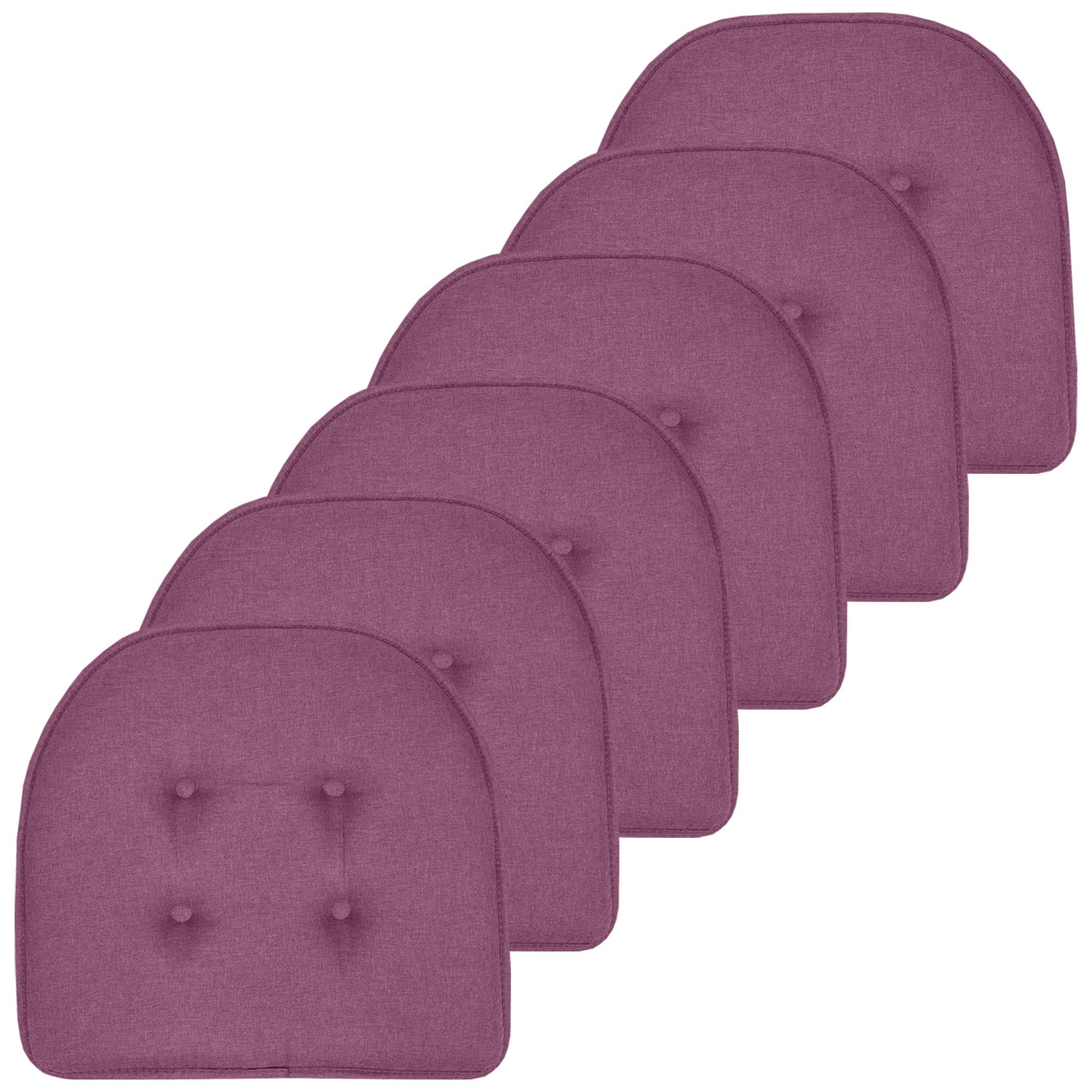 UShaped Memory Foam Chair Pads 6 Pack Purple