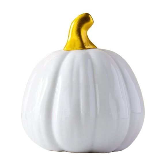 Tepsmf Halloween Ceramic Pumpkin Physalis Party Decoration Atmospheric Art Piece Quirky Glowing LED Night Light for Tabletop Home Decor