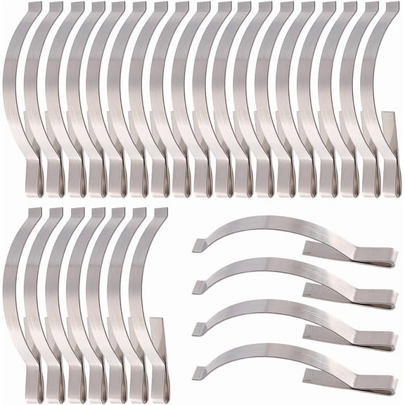 50Pcs Window Screen Tension Spring Clips Stainless Steel Corner Mount Flat Window Spring Window Screen Clips Securely Holding Screens in Aluminum Channels for Window Accessory 5.6x0.5cm Silver