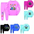 thumbnail image 2 of Pijamas de manga larga BANYUO para niños y niñas ropa de dormir estampado arcoíris Navidad 2023, 2 of 4