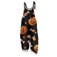 thumbnail image 2 of Halloween Jumpsuits for Women Cotton Linen Funny Floral Print Lounge Rompers Funny Floral Print Casual Comfy Overalls with Pockets, 2 of 7